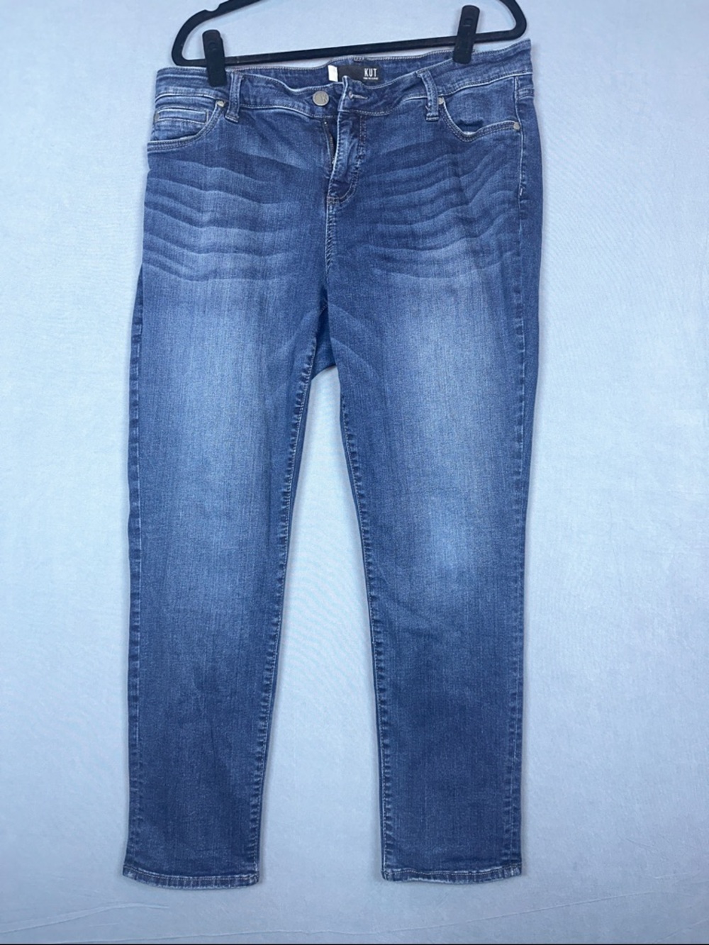 Kut From The Kloth Straight Leg Jeans Womens 14 Mid Wash Stretch Denim